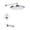 Chrome Thermostatic Tub and Shower Faucet Sets with 8